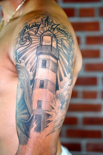 black and grey lighthouse